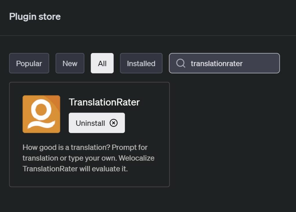 TranslationRater Plugin