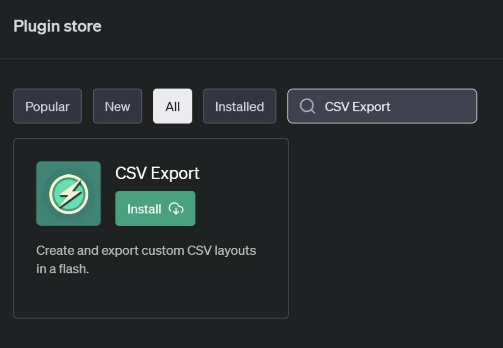 CSV Export Plugin