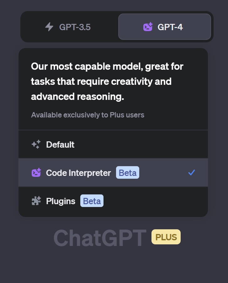 ChatGPT Code Interpreter auswählen